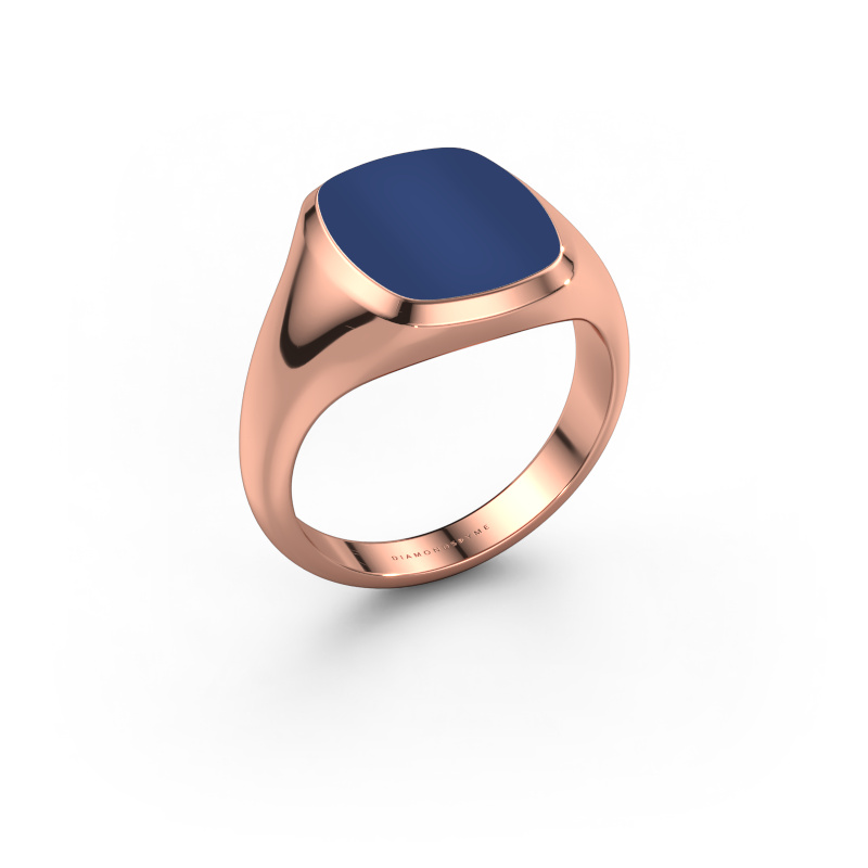 Image of Signet ring Benjamin 2 585 rose gold Lapis 13x11 mm
