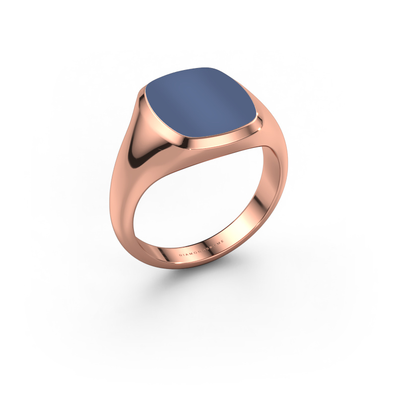 Image of Signet ring Benjamin 2 585 rose gold Blue sardonyx 13x11 mm