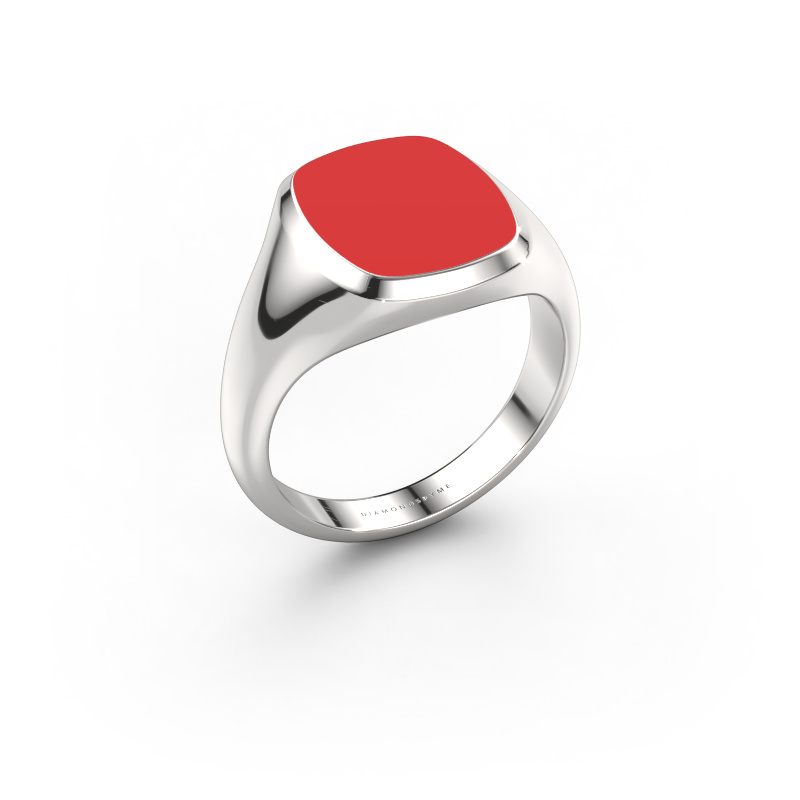 Bild von Siegelring Benjamin 2 950 Platin Rot Emaille 13x11 mm