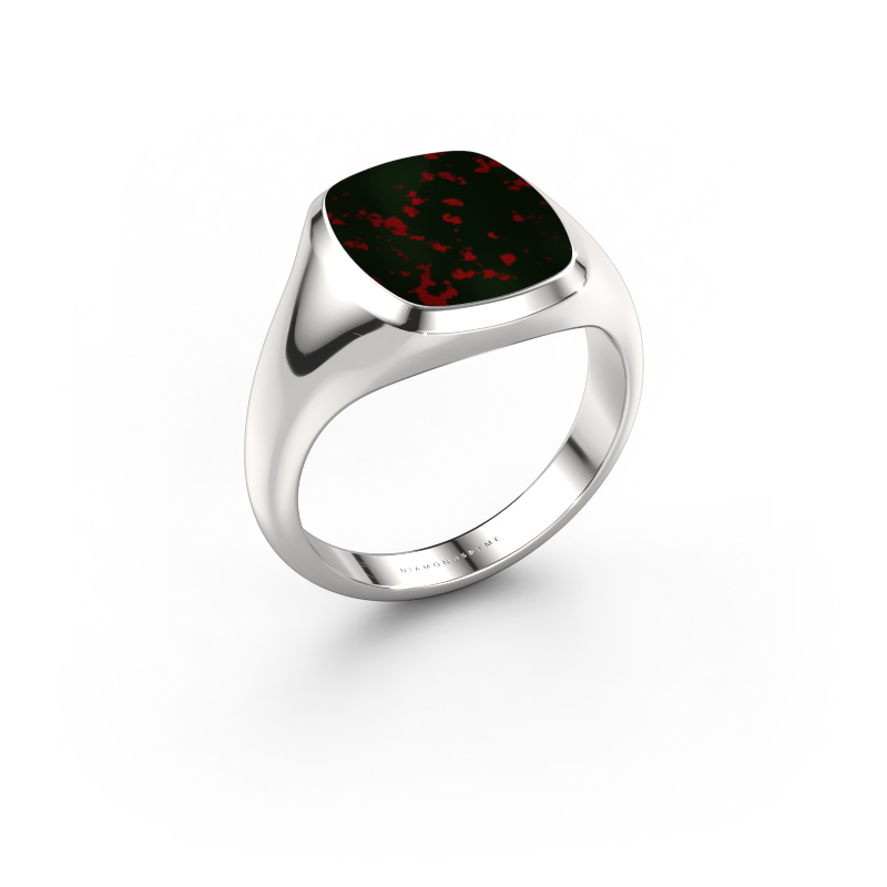 Image of Signet ring Benjamin 2 950 platinum Bloodstone 13x11 mm