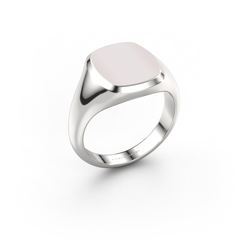 Bild von Siegelring Benjamin 2 585 Weißgold Rot Lagenstein 13x11 mm