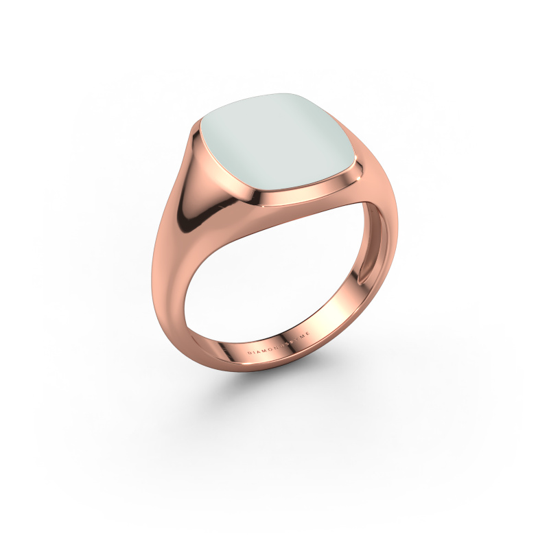 Image of Signet ring Benjamin 2 Light 585 rose gold Green sardonyx 13x11 mm
