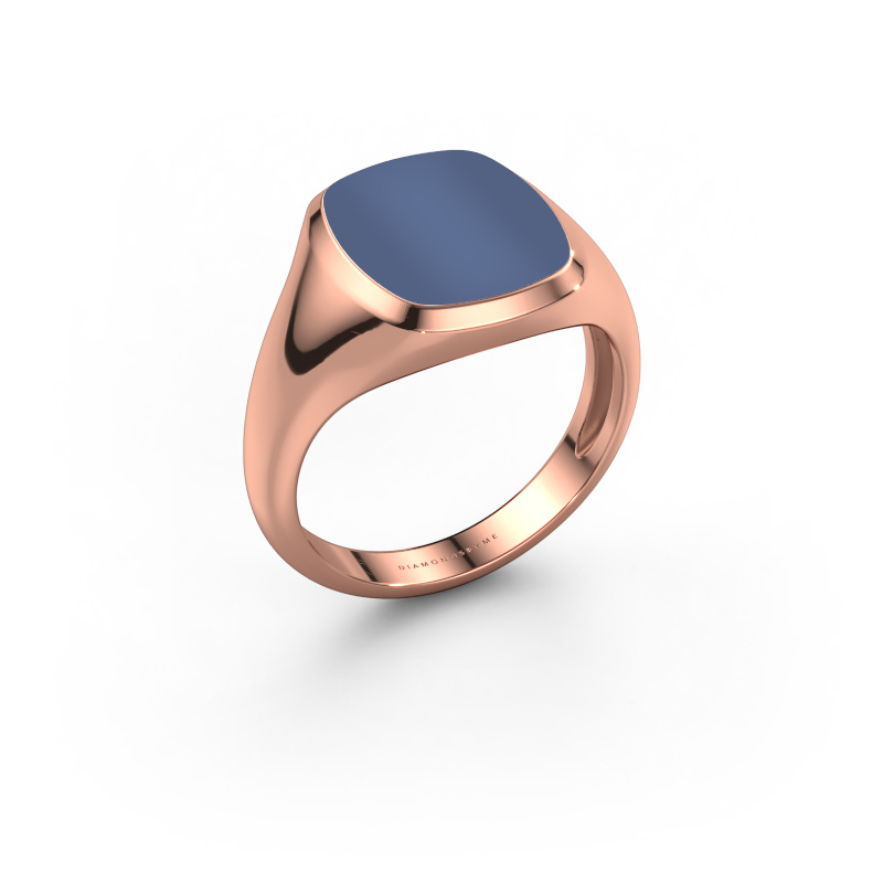 Bild von Siegelring Benjamin 2 Light 585 Roségold Blau Lagenstein 13x11 mm