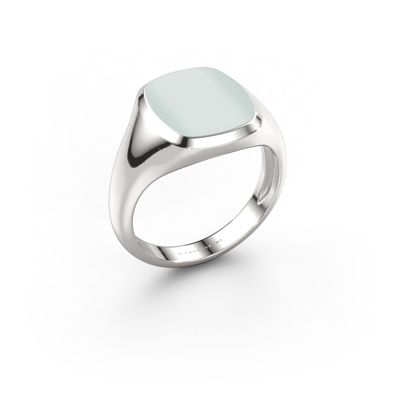 Afbeelding van Zegelring Benjamin 2 Light 950 platina Groene lagensteen 13x11 mm