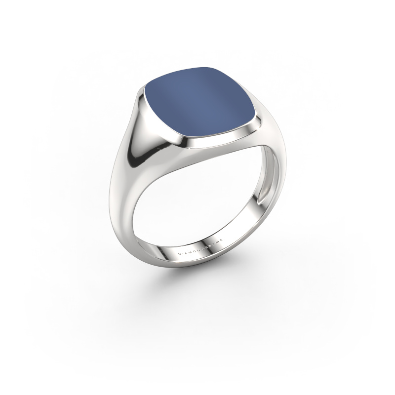 Bild von Siegelring Benjamin 2 Light 585 Weißgold Blau Lagenstein 13x11 mm