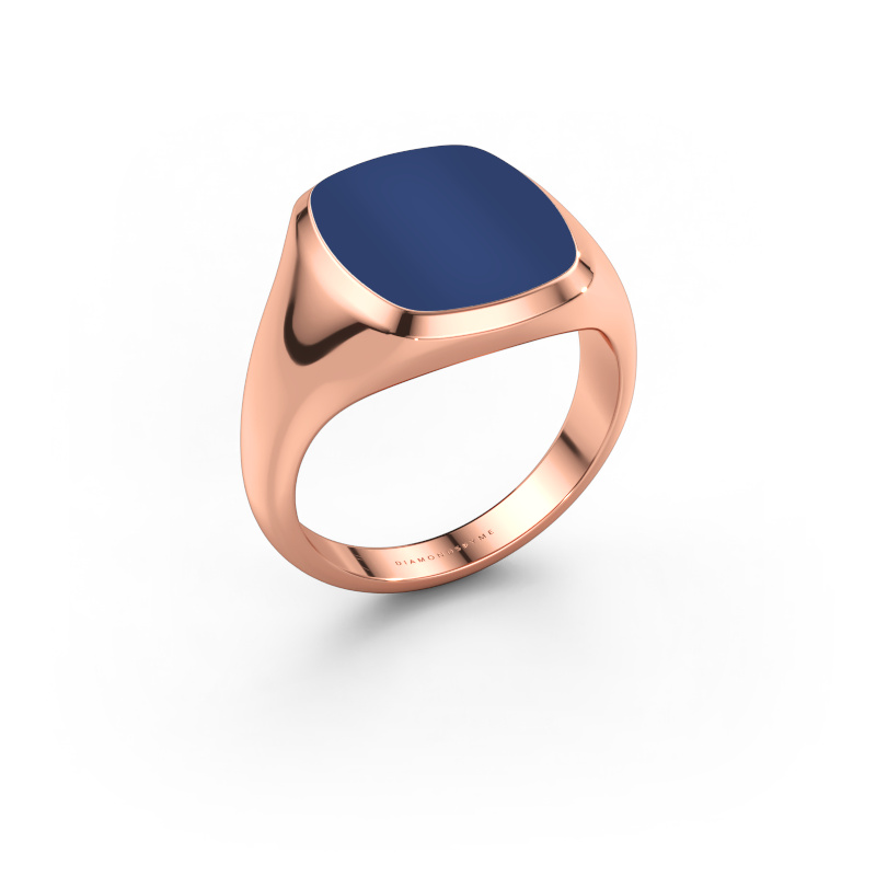 Image of Signet ring Benjamin 3 585 rose gold Lapis 14x12 mm