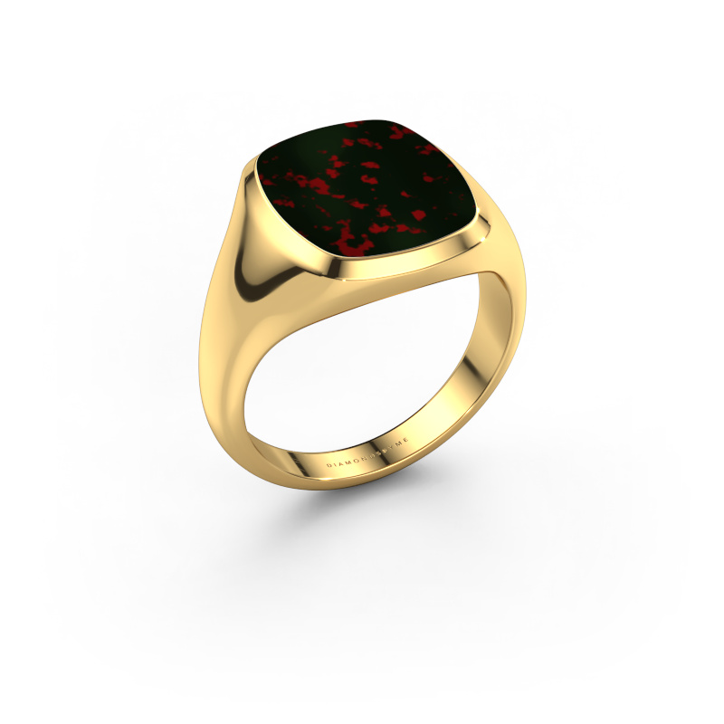 Bild von Siegelring Benjamin 3 585 Gold Heliotrop 14x12 mm