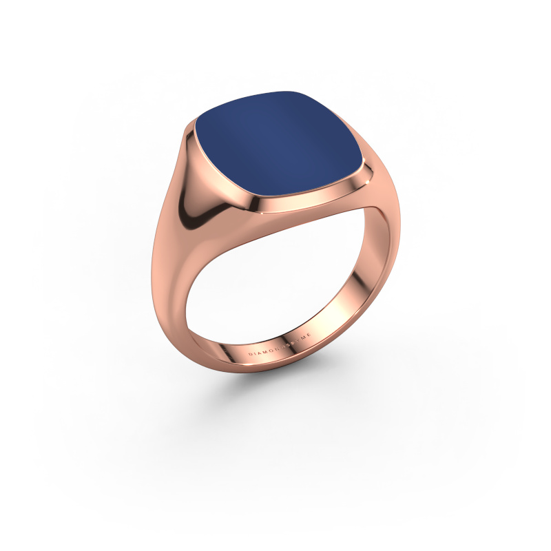 Image of Signet ring Benjamin 3 585 rose gold Lapis 14x12 mm