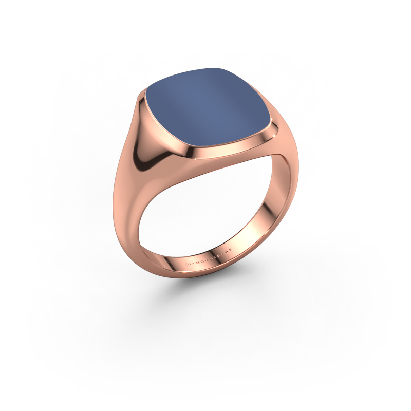 Image of Signet ring Benjamin 3 585 rose gold Blue sardonyx 14x12 mm