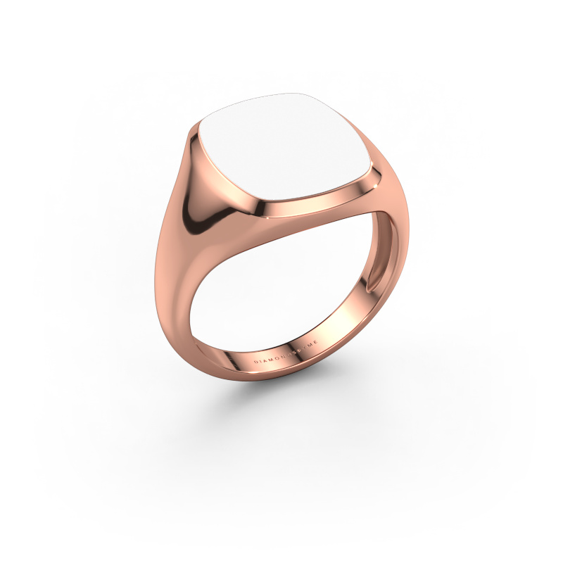 Bild von Siegelring Benjamin 3 Light 585 Roségold Weiße Emaille 14x12 mm