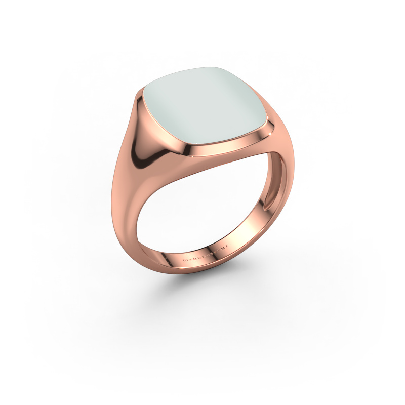 Image of Signet ring Benjamin 3 Light 585 rose gold Green sardonyx 14x12 mm