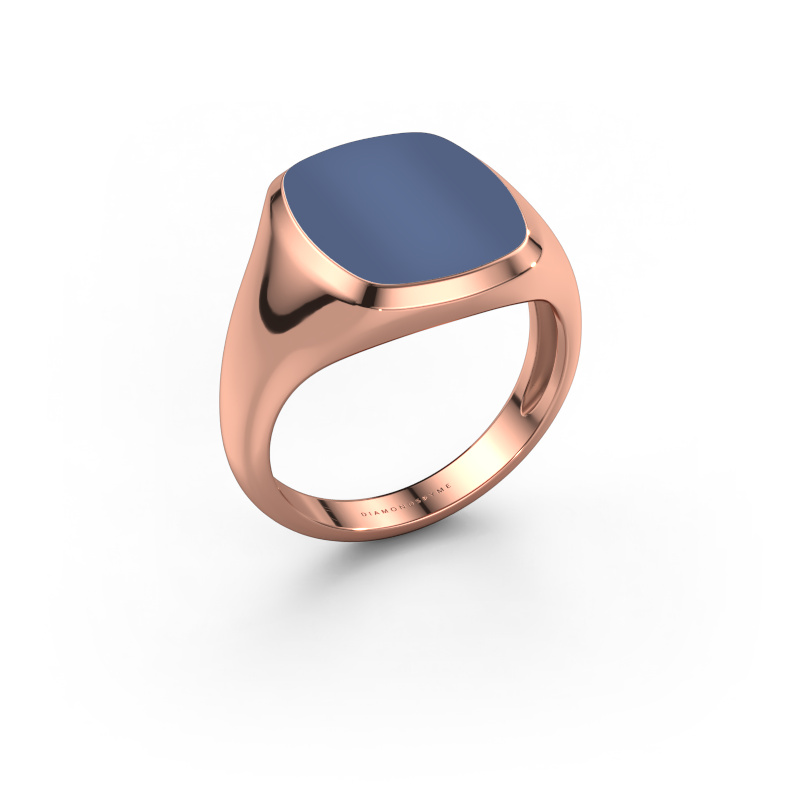 Bild von Siegelring Benjamin 3 Light 585 Roségold Blau Lagenstein 14x12 mm