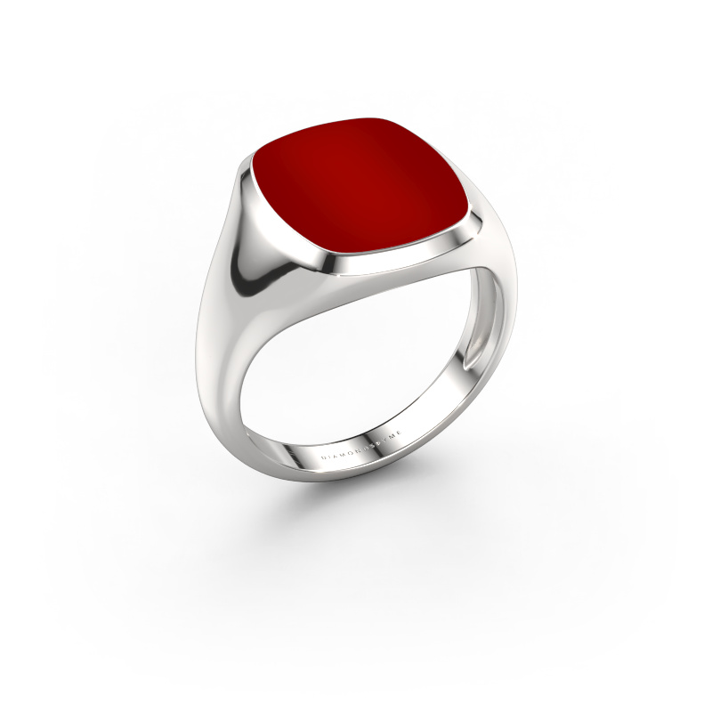 Image of Signet ring Benjamin 3 Light 950 platinum Carnelian 14x12 mm