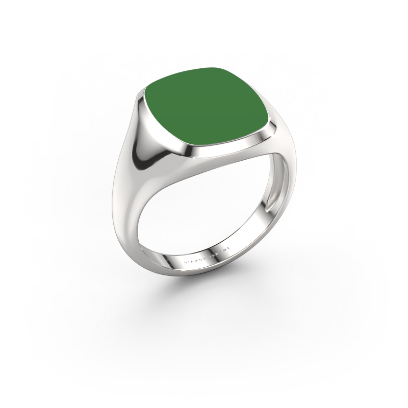 Bild von Siegelring Benjamin 3 Light 950 Platin Grüne Emaille 14x12 mm