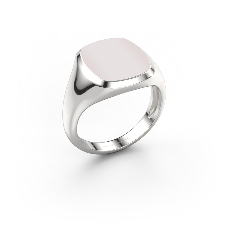 Image de Chevalière Benjamin 3 Light 950 platine Nicolo rouge 14x12 mm