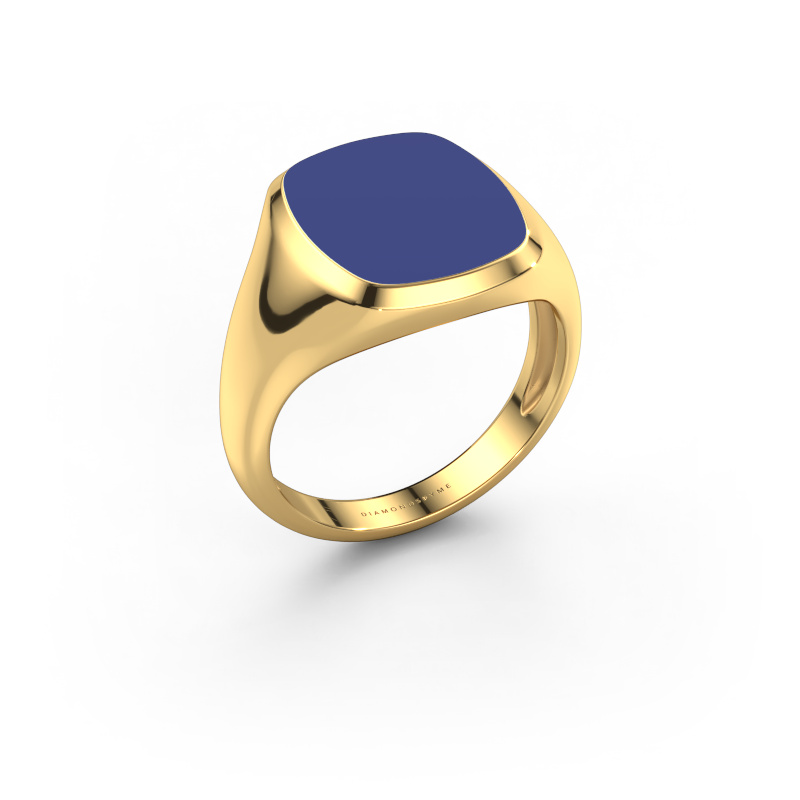 Bild von Siegelring Benjamin 3 Light 585 Gold Blau Emaille 14x12 mm