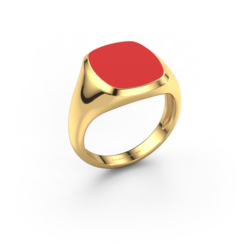 Bild von Siegelring Benjamin 3 Light 585 Gold Rot Emaille 14x12 mm