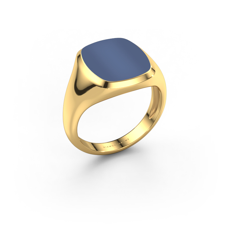 Bild von Siegelring Benjamin 3 Light 585 Gold Blau Lagenstein 14x12 mm