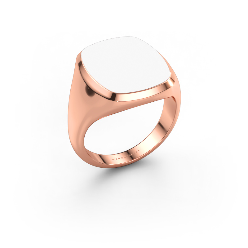 Bild av Signetring Benjamin 4 585 roséguld Vit emalj 17x14 mm