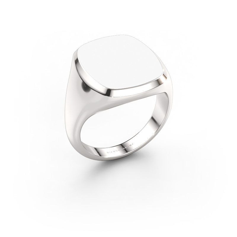 Immagine di Anello chevalier Benjamin 4 950 platino Smalto bianco 17x14 mm