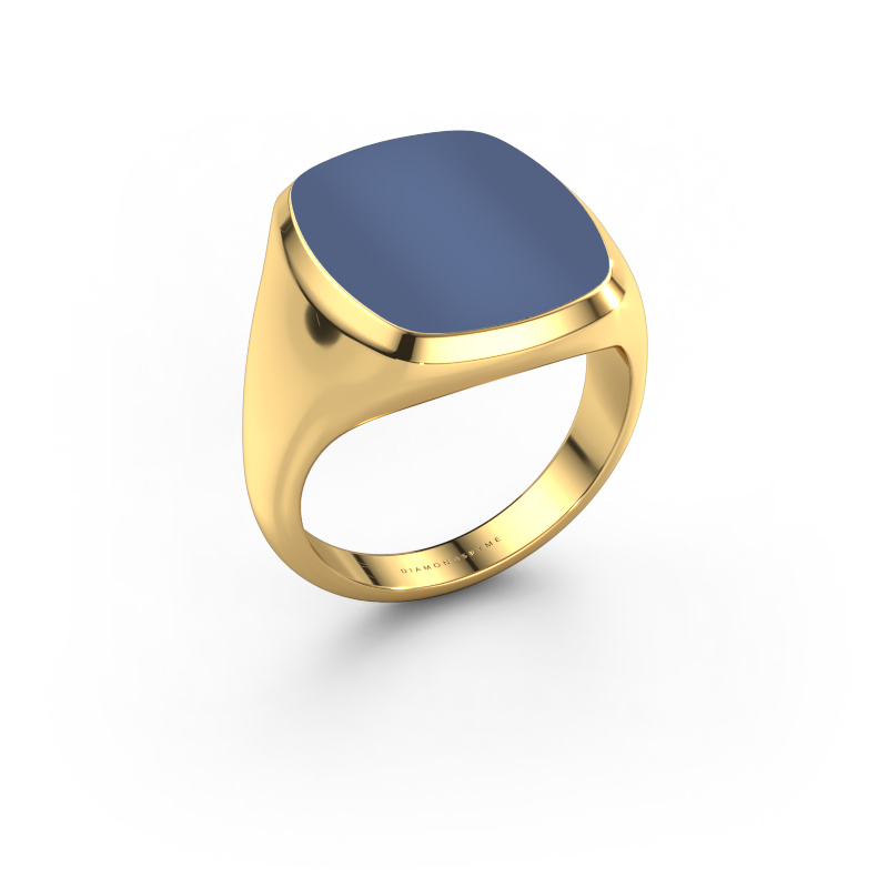 Afbeelding van Zegelring Benjamin 4 585 goud Blauw lagensteen 17x14 mm