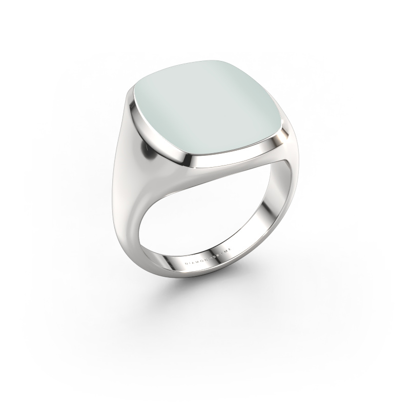Image of Signet ring Benjamin 4 950 platinum Green sardonyx 17x14 mm