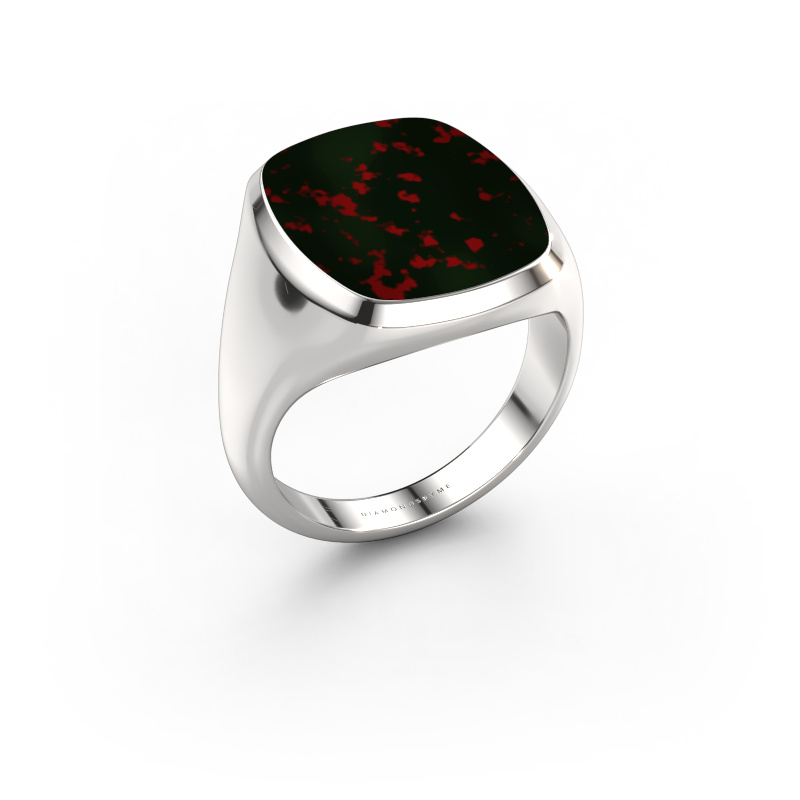 Image of Signet ring Benjamin 4 950 platinum Bloodstone 17x14 mm