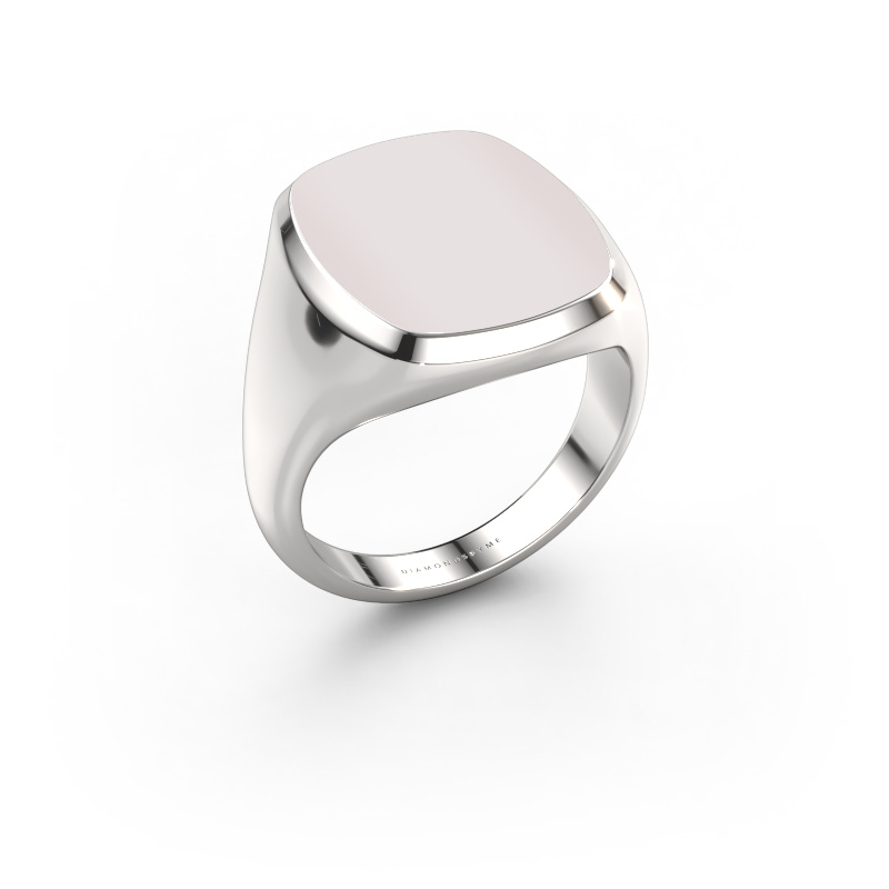 Image de Chevalière Benjamin 4 585 or blanc Nicolo rouge 17x14 mm