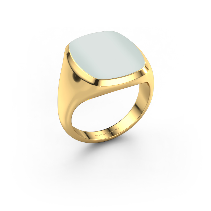 Image of Signet ring Benjamin 4 585 gold Green sardonyx 17x14 mm
