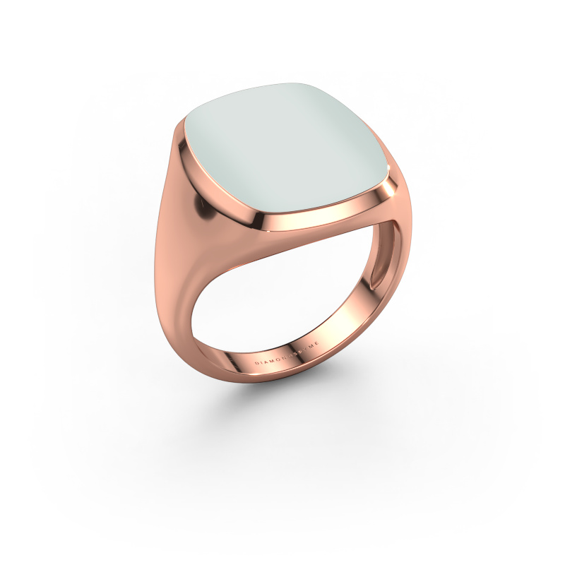 Image of Signet ring Benjamin 4 Light 585 rose gold Green sardonyx 17x14 mm