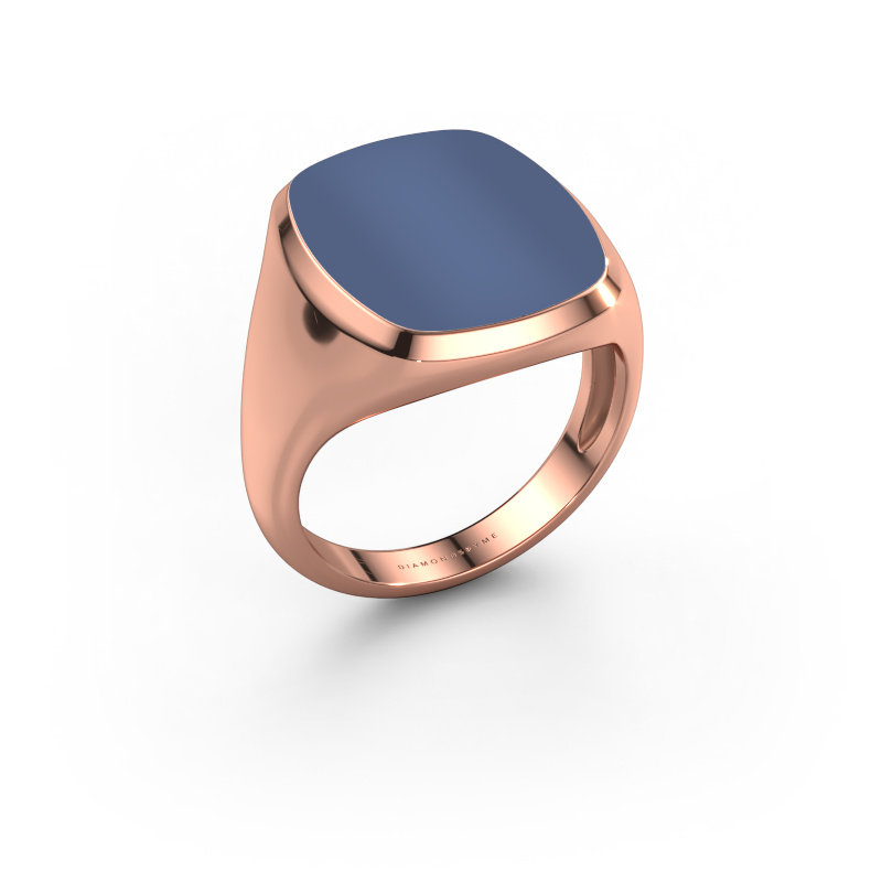 Bild von Siegelring Benjamin 4 Light 585 Roségold Blau Lagenstein 17x14 mm