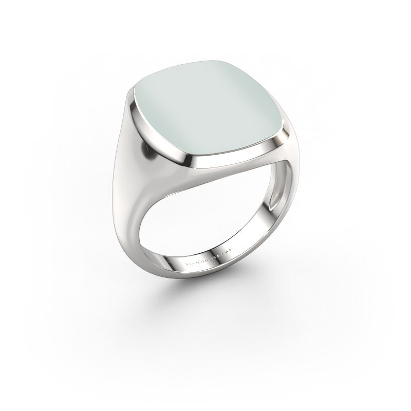 Afbeelding van Zegelring Benjamin 4 Light 950 platina Groene lagensteen 17x14 mm