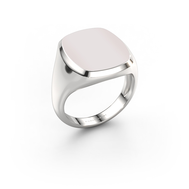 Image de Chevalière Benjamin 4 Light 950 platine Nicolo rouge 17x14 mm