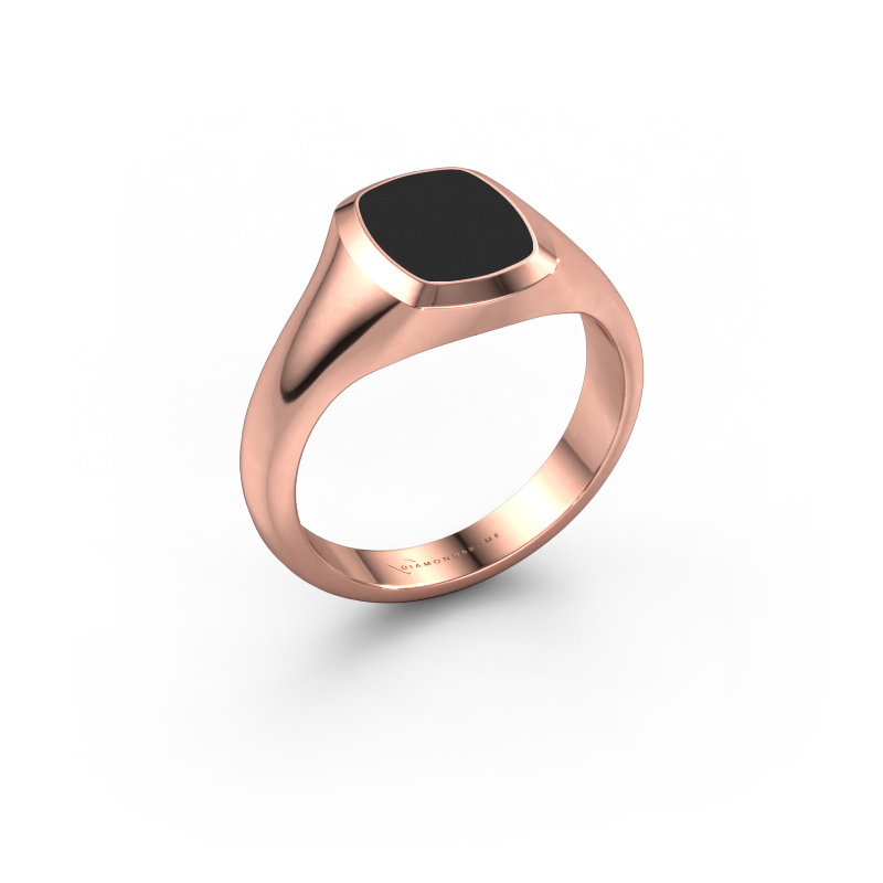 Image of Pinky ring Benjamin 1 585 rose gold Black enamel 10x8 mm