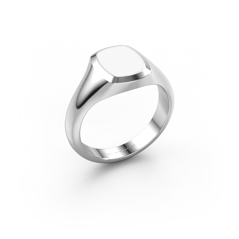 Bild von Pinky Ring Benjamin 1 950 Platin Weiße Emaille 10x8 mm