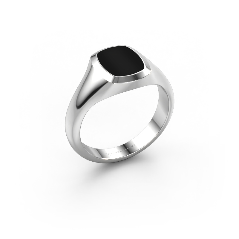 Image de Bague pinky Benjamin 1 585 or blanc Onyx 10x8 mm