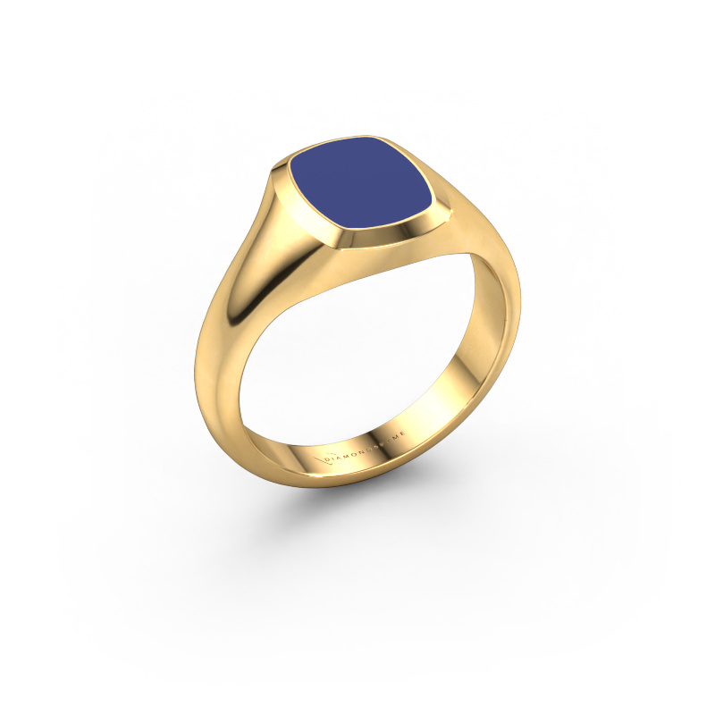 Bild von Pinky Ring Benjamin 1 585 Gold Blau Emaille 10x8 mm