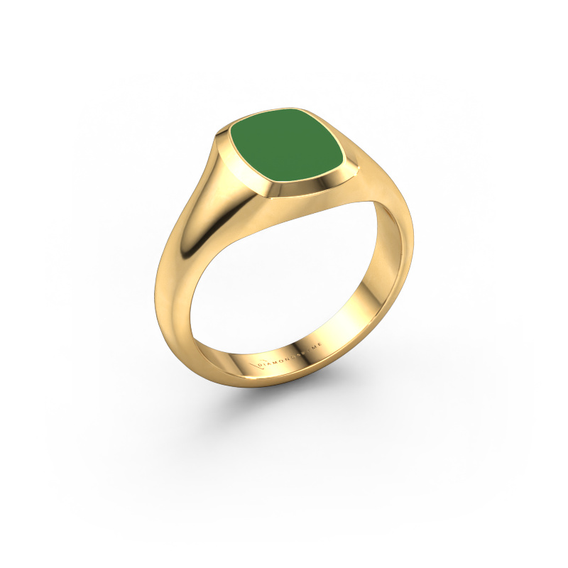 Image of Pinky ring Benjamin 1 585 gold Green enamel 10x8 mm