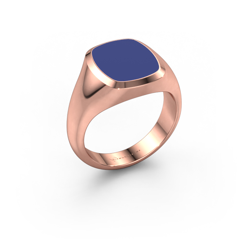 Bild von Siegelring Benjamin 2 585 Roségold Blau Emaille 13x11 mm