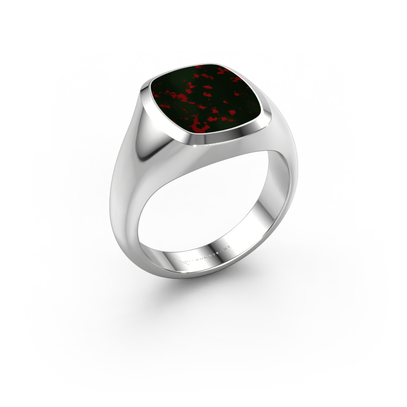 Image of Signet ring Benjamin 2 950 platinum Bloodstone 13x11 mm