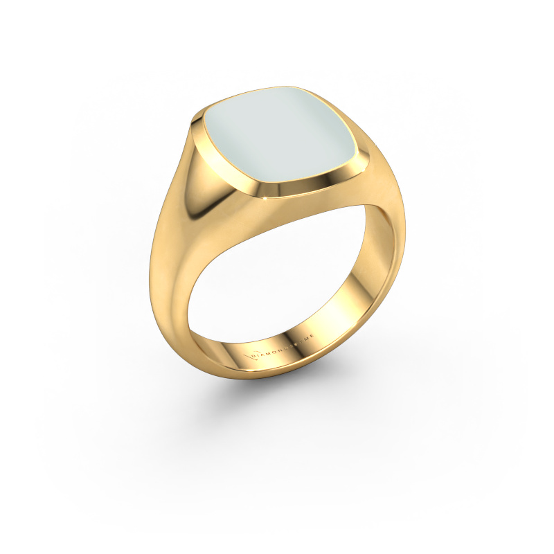 Afbeelding van Zegelring Benjamin 2 585 goud Groene lagensteen 13x11 mm