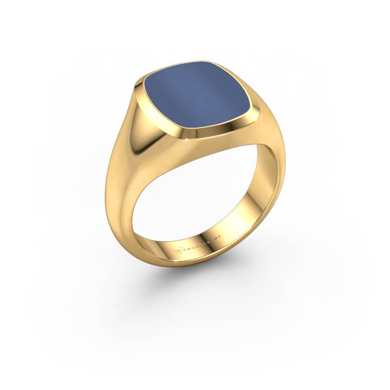 Image of Signet ring Benjamin 2 585 gold Blue sardonyx 13x11 mm