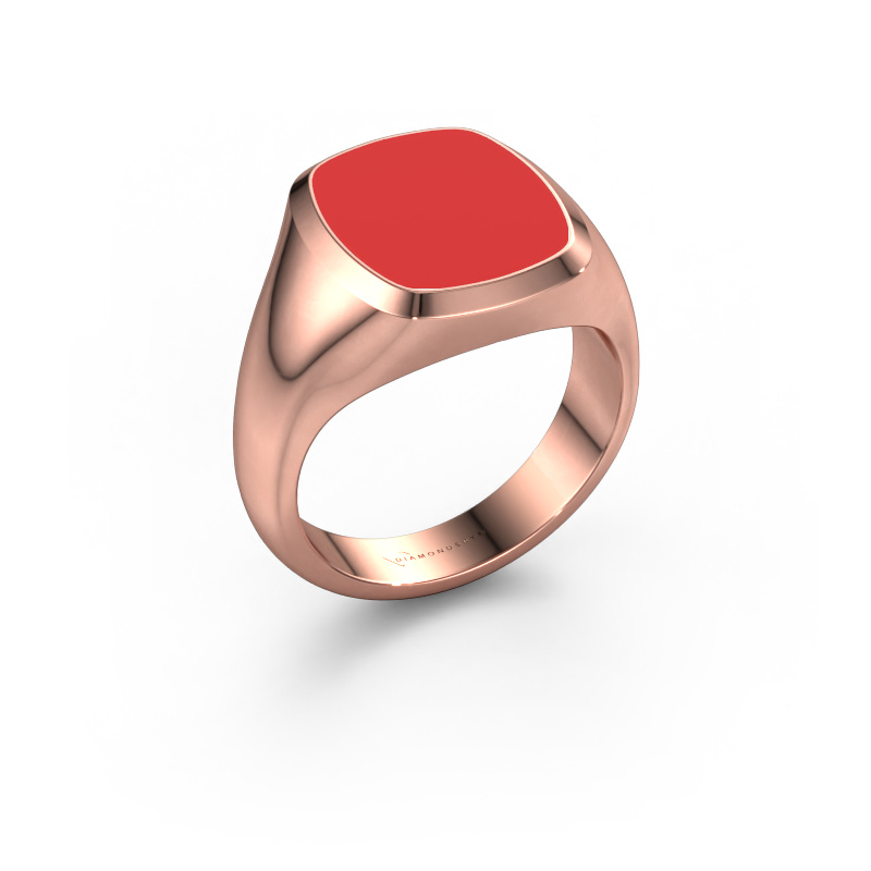 Bild von Siegelring Benjamin 3 585 Roségold Rot Emaille 14x12 mm