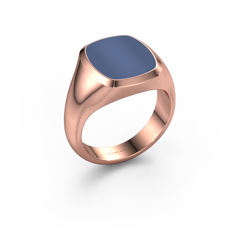 Afbeelding van Zegelring Benjamin 3 585 rosé goud Blauw lagensteen 14x12 mm