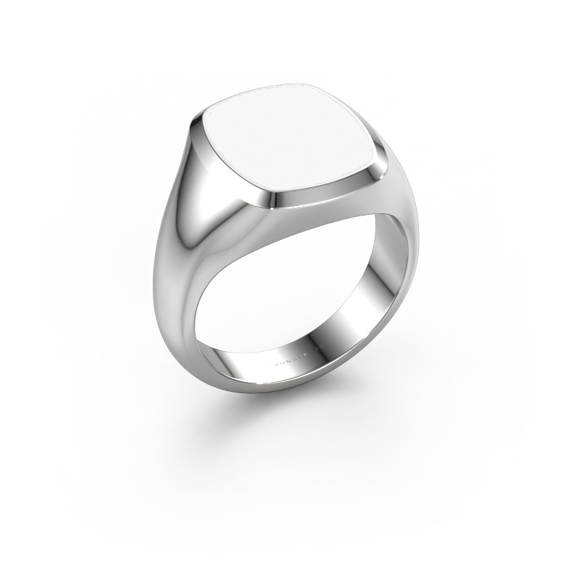 Image of Signet ring Benjamin 3 950 platinum White enamel 14x12 mm