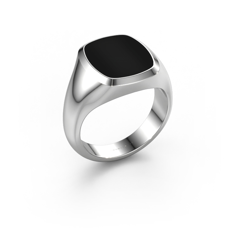 Image of Signet ring Benjamin 3 585 white gold Onyx 14x12 mm