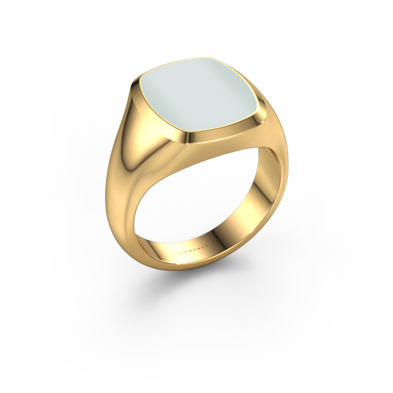 Image of Signet ring Benjamin 3 585 gold Green sardonyx 14x12 mm