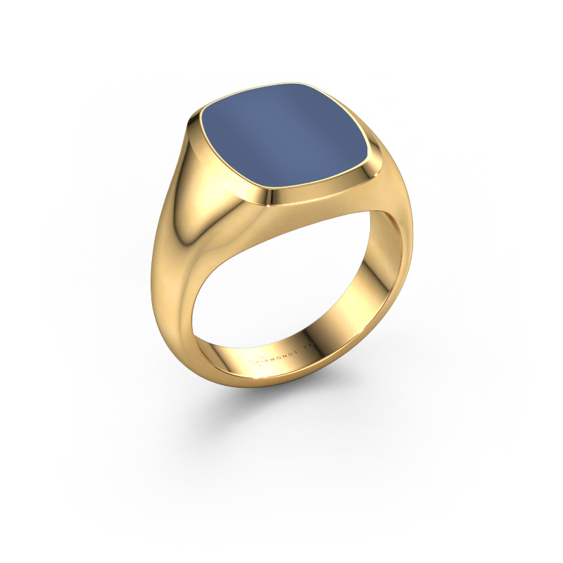 Image of Signet ring Benjamin 3 585 gold Blue sardonyx 14x12 mm