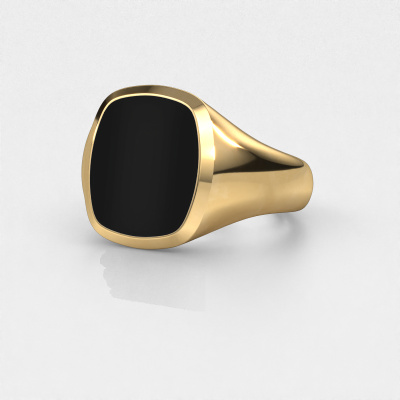 9ct White Gold Gents Black Onyx Ring