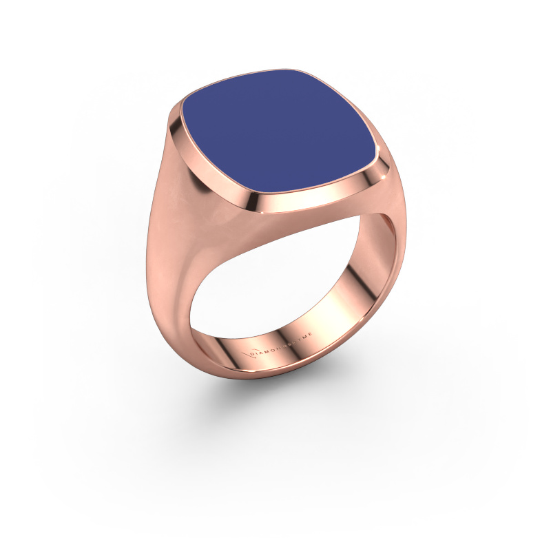 Bild von Siegelring Benjamin 4 585 Roségold Blau Emaille 17x14 mm
